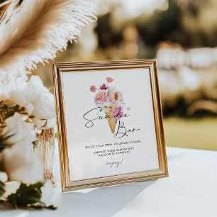 Sundae Bar Ijs Sign Scooped Up Poster