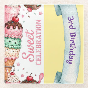 Sundae Candyland Verjaardagsfeest Onderzetters