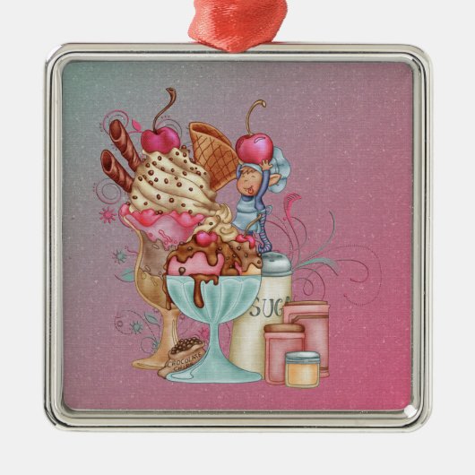 Sundae Chef Metalen Ornament (Voorkant)