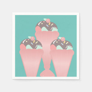 Sundae Cup Diner Verjaardagsfeestje Servet