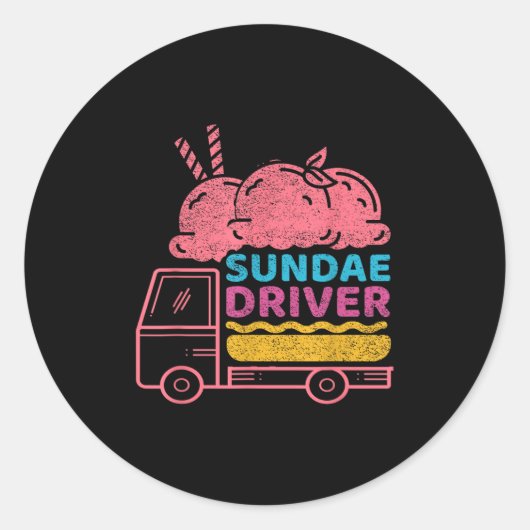 Sundae Driver Wietsoort  Ronde Sticker (Voorkant)