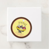 SUNDAE FUNDAY Banana Split Ice Cream Social Bedankjes Labels (In situ)