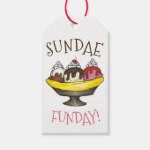 SUNDAE FUNDAY Banana Split Ice Cream Social Cadeaulabel (Voorkant)