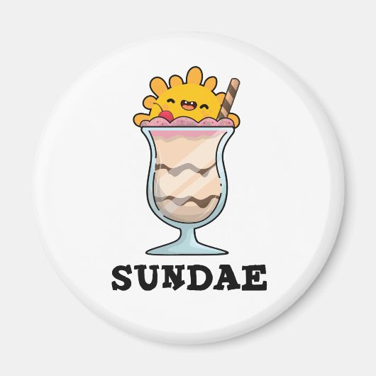 Sundae Funny Ice Cream Pun Magneet (Voorkant)