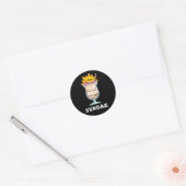 Sundae Funny Sunday Ice Cream Pun Dark BG Ronde Sticker (Envelop)