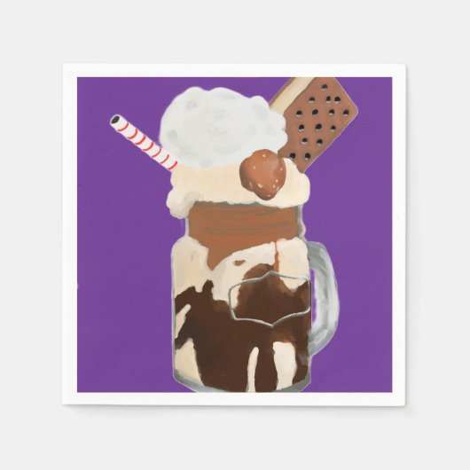 Sundae Ijs Fun Desserts Servet (Voorkant)