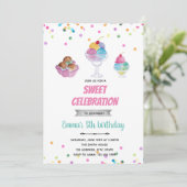 Sundae ijszomeruitnodiging kaart (Staand voorkant)