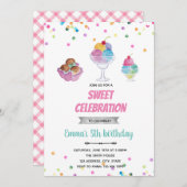 Sundae ijszomeruitnodiging kaart (Voorkant / Achterkant)