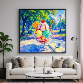 Sundae In The Park - Pastel Impressionistische Sti Poster