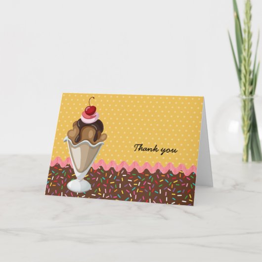 Sundae * kies achtergrondkleur bedankkaart (Voorkant)