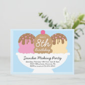 Sundae maakt feestelijke uitnodigingen (Staand voorkant)