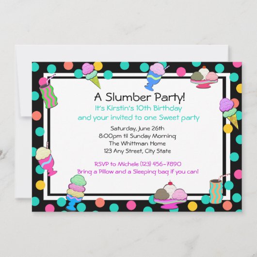 Sundae Party Verjaardag Kaart (Voorkant)