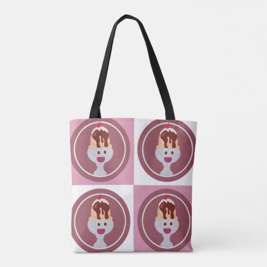 Sundae Pattern Leuke Ice Cream Fun Design Tas (Achterkant)