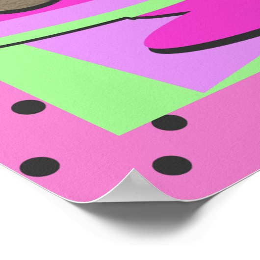 Sundae Shoppe/Roze Poster (Hoek)