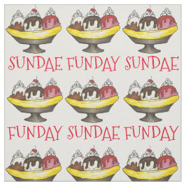 SUNDAE (ZONDAG) FUNDAY Ice Cream Banana Split Food Stof