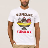 SUNDAE (ZONDAG) FUNDAY Ice Cream Banana Split Food T-shirt (Voorkant)