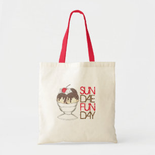 SUNDAE (ZONDAG) FUNDAY Ice Cream Hot Fudge Foodie Tote Bag