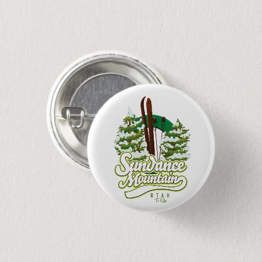 Sundance Mountain Utah Ski logo Ronde Button 3,2 Cm (Voorkant /achterkant)