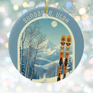 Sundance Mountain Utah ski-souvenir Keramisch Ornament