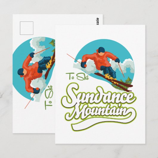 Sundance Mountains ski logo Briefkaart (Voorkant / Achterkant)