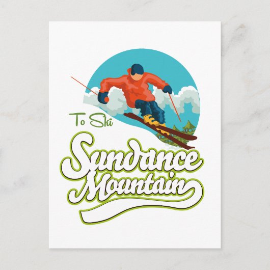 Sundance Mountains ski logo Briefkaart (Voorkant)