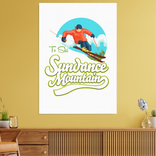 Sundance Mountains ski logo Canvas Afdruk (Insitu (Woonkamer))