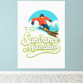 Sundance Mountains ski logo Canvas Afdruk (Insitu (Houten vloer))