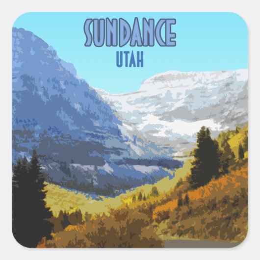 Sundance Utah Mountains  Vierkante Sticker (Voorkant)