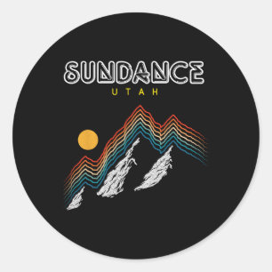 Sundance Utah - VS Wandelen en Klimmen Jaren 80 Re Ronde Sticker