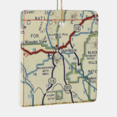 Sundance WY  Map Keramisch Ornament (Rechts)