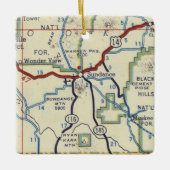 Sundance WY  Map Keramisch Ornament (Voorkant)