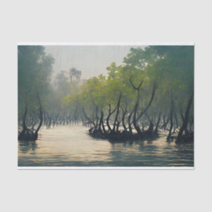 Sundarbans Mangrove Forest River Trees Tissuepapier