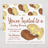 Sunday Breakfast Brunch Chicken and Waffles Kaart (Voorkant / Achterkant)