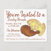 Sunday Breakfast Brunch Chicken and Waffles Uitnodiging Briefkaart (Voorkant)