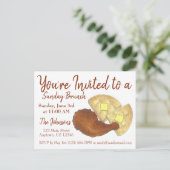 Sunday Breakfast Brunch Chicken and Waffles Uitnodiging Briefkaart (Staand voorkant)