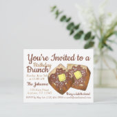 Sunday Breakfast Brunch Party French Toast Uitnodiging Briefkaart (Staand voorkant)