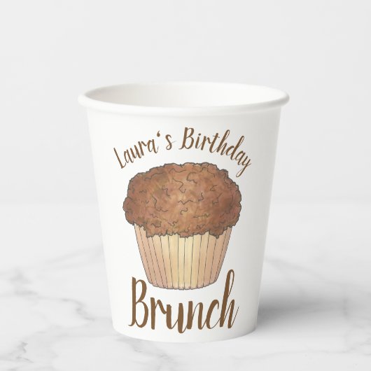 Sunday Breakfast Brunch Streusel Crumb Muffin Papieren Bekers (Voorkant)