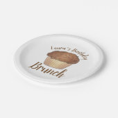 Sunday Breakfast Brunch Streusel Crumb Muffin Papieren Bordje (Gekanteld)