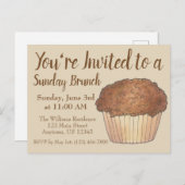 Sunday Breakfast Brunch Streusel Crumb Muffin Uitnodiging Briefkaart (Voorkant / Achterkant)