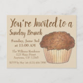 Sunday Breakfast Brunch Streusel Crumb Muffin Uitnodiging Briefkaart (Voorkant)