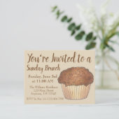 Sunday Breakfast Brunch Streusel Crumb Muffin Uitnodiging Briefkaart (Staand voorkant)