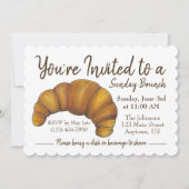 Sunday Brunch Breakfast Flaky Croissant Pastry Kaart (Voorkant)