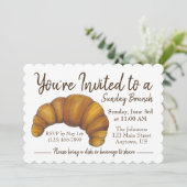 Sunday Brunch Breakfast Flaky Croissant Pastry Kaart (Staand voorkant)