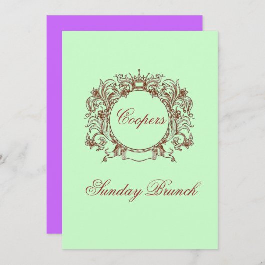 Sunday Brunch Invites Kaart (Voorkant / Achterkant)