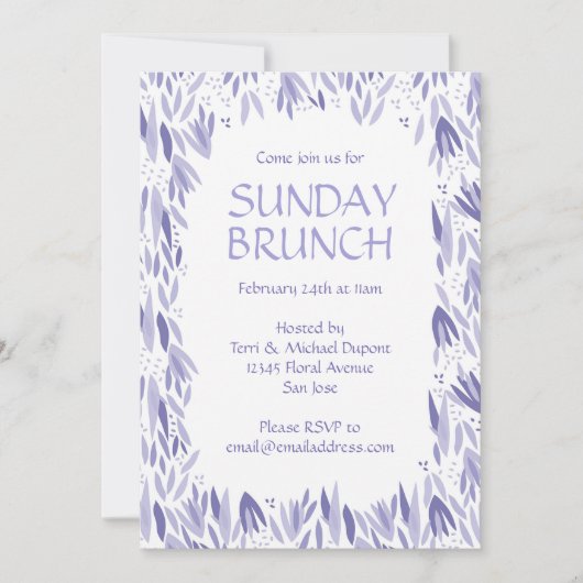 Sunday Brunch Lavender Leaves Kaart (Voorkant)
