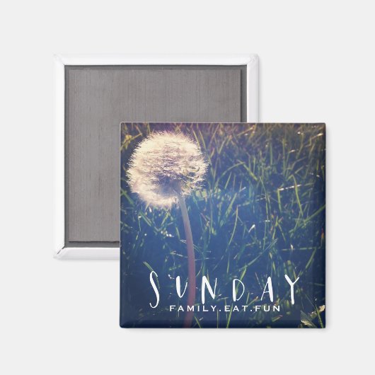 Sunday Family Eat Fun Magneet (Voorkant / Achterkant)