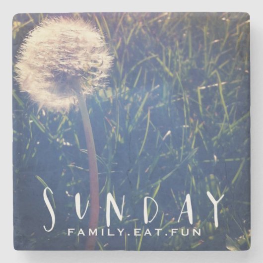 Sunday Family Eat Fun Stenen Onderzetter (Voorkant)