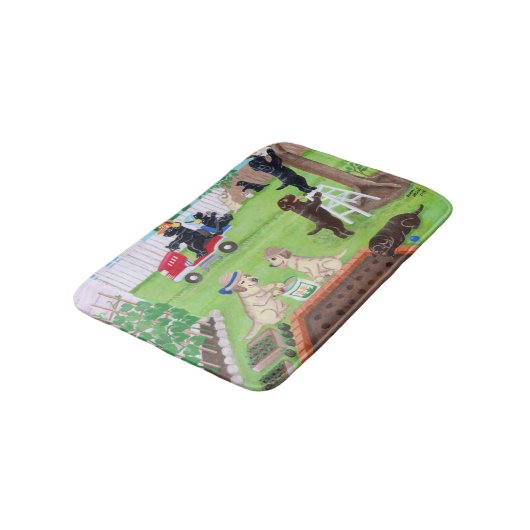 Sunday Fun Labradors schilderen Badmat (Gekanteld)