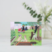 Sunday Fun Labradors schilderen Briefkaart (Staand voorkant)