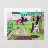 Sunday Fun Labradors schilderen Briefkaart (Voorkant / Achterkant)